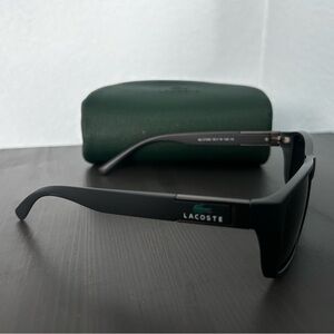 Lacoste Matte Black Sunglasses with Green Case